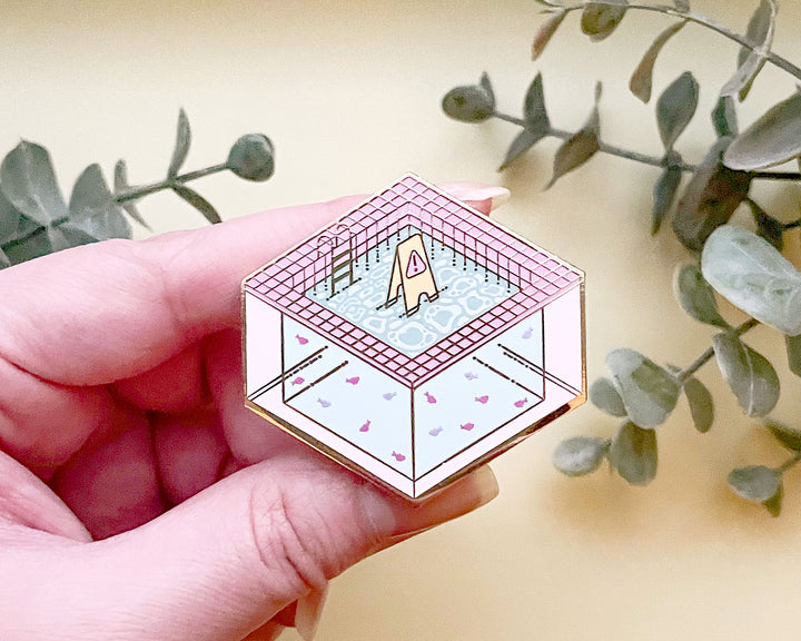 Slippery When Wet Indoor Pool Enamel Pin