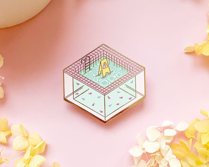 Slippery When Wet Indoor Pool Enamel Pin