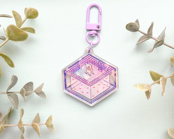 Slippery When Wet Liminal Pool Acrylic Keychain Charm