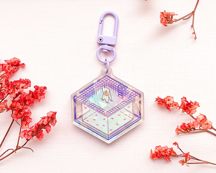 Slippery When Wet Liminal Pool Acrylic Keychain Charm