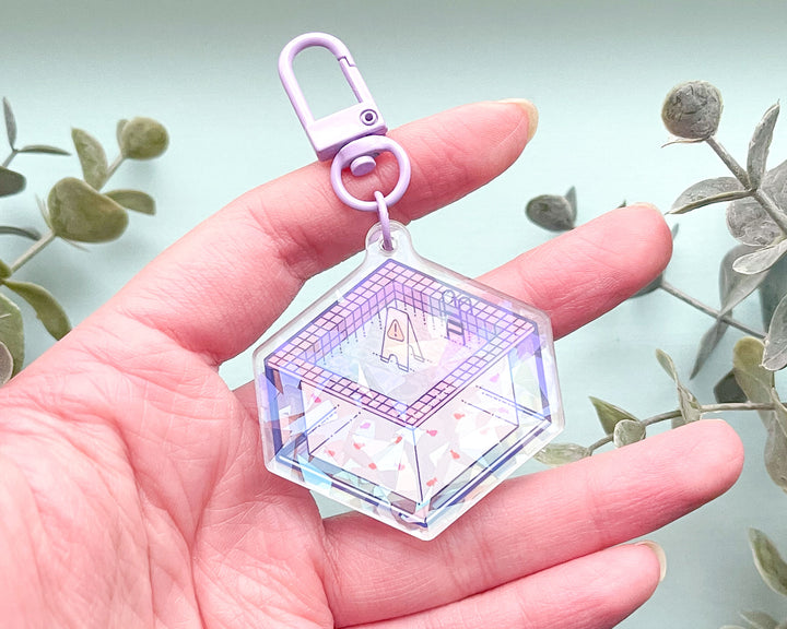 Slippery When Wet Liminal Pool Acrylic Keychain Charm