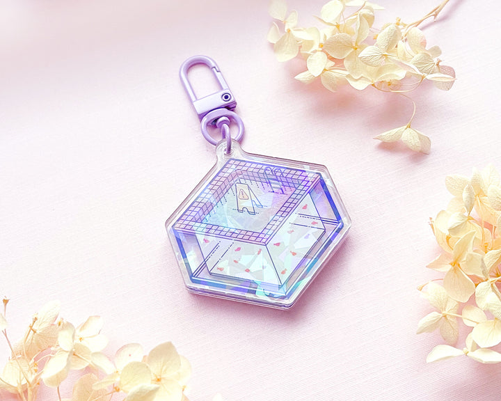 Slippery When Wet Liminal Pool Acrylic Keychain Charm