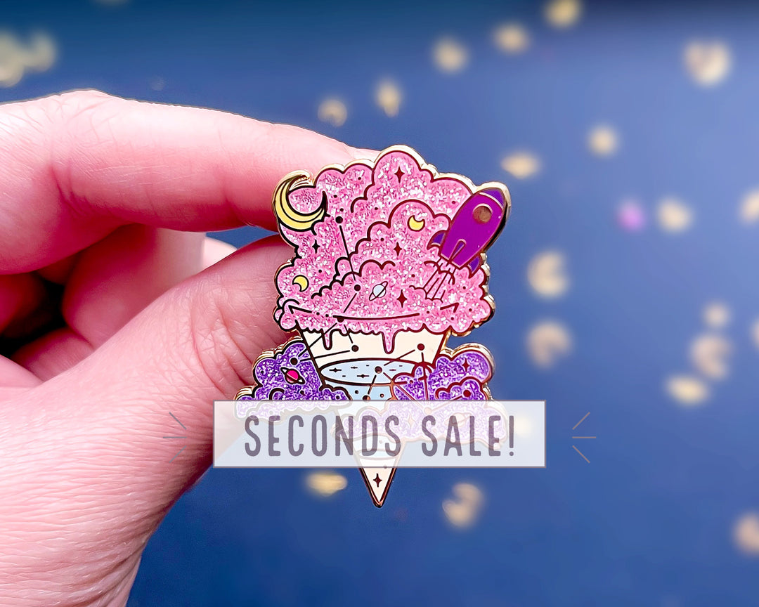 Space Ice Cream Cone Enamel Pin (Seconds)