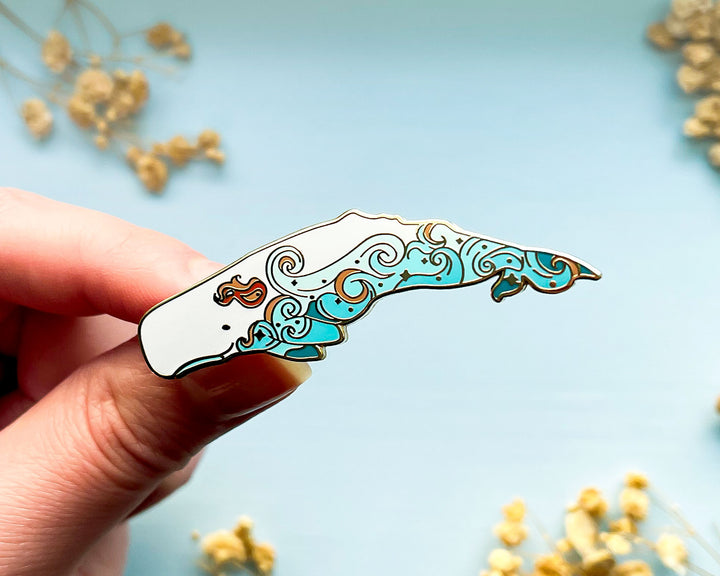 Waves Sperm Whale (Fire in the Sky) Pin