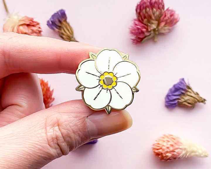 Mini Strawberry Blossom Enamel Pin