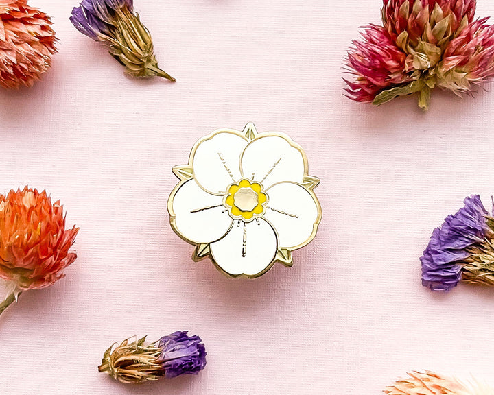 Mini Strawberry Blossom Enamel Pin