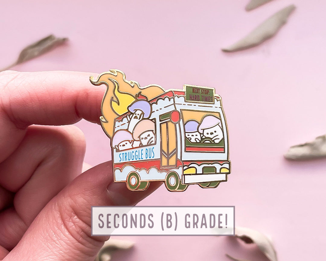 Fiery Struggle Bus Enamel Pin (Seconds)