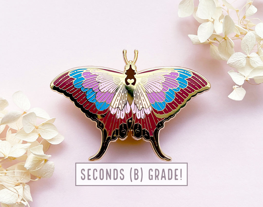 Sunset Daggerwing Butterfly Enamel Pin (Seconds)