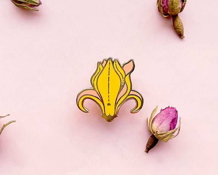 Mini Yellow Magnolia Flower Enamel Pin