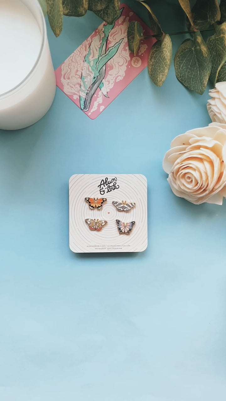 Mini Butterflies Board Filler Enamel Pin Set
