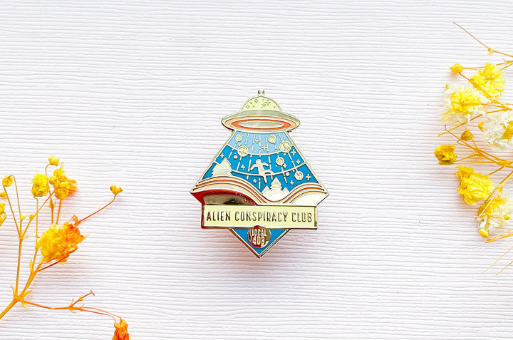 Alien Conspiracy Club Enamel Pin