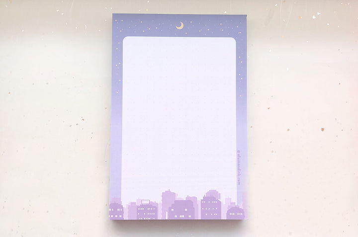 Starry Cityscape Dotted Grid Notepad