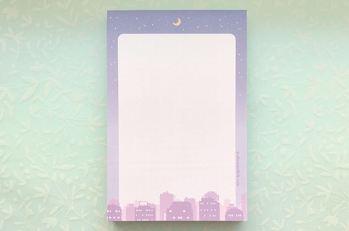 Starry Cityscape Dotted Grid Notepad