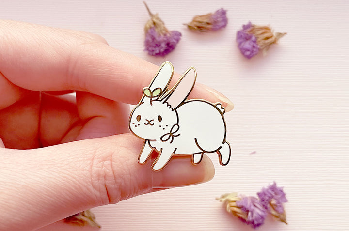 Alfalfa Sprout Rabbit Enamel Pin