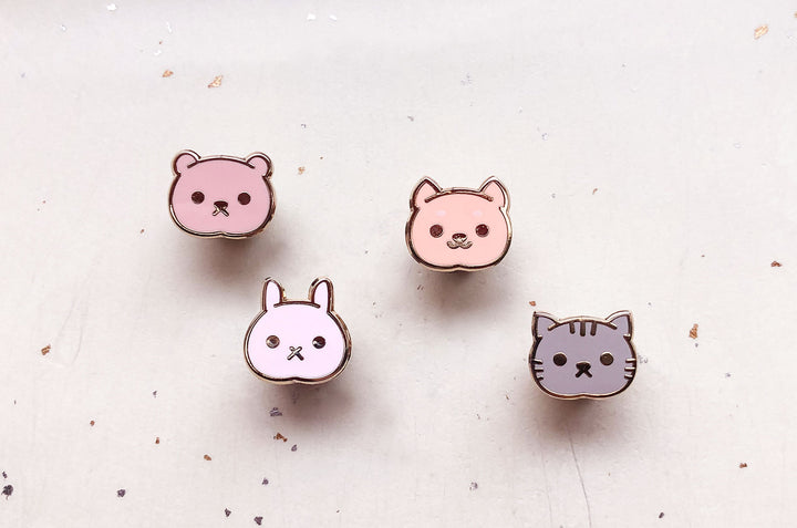Mini Kawaii Animals Board Filler Enamel Pin Set