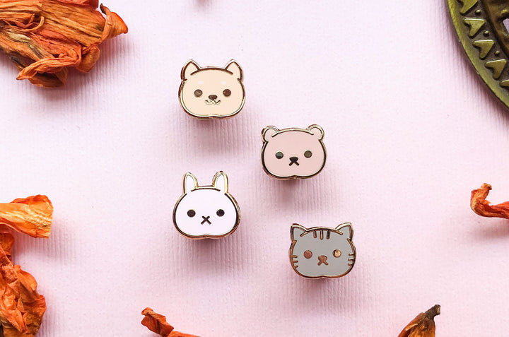 Mini Kawaii Animals Board Filler Enamel Pin Set