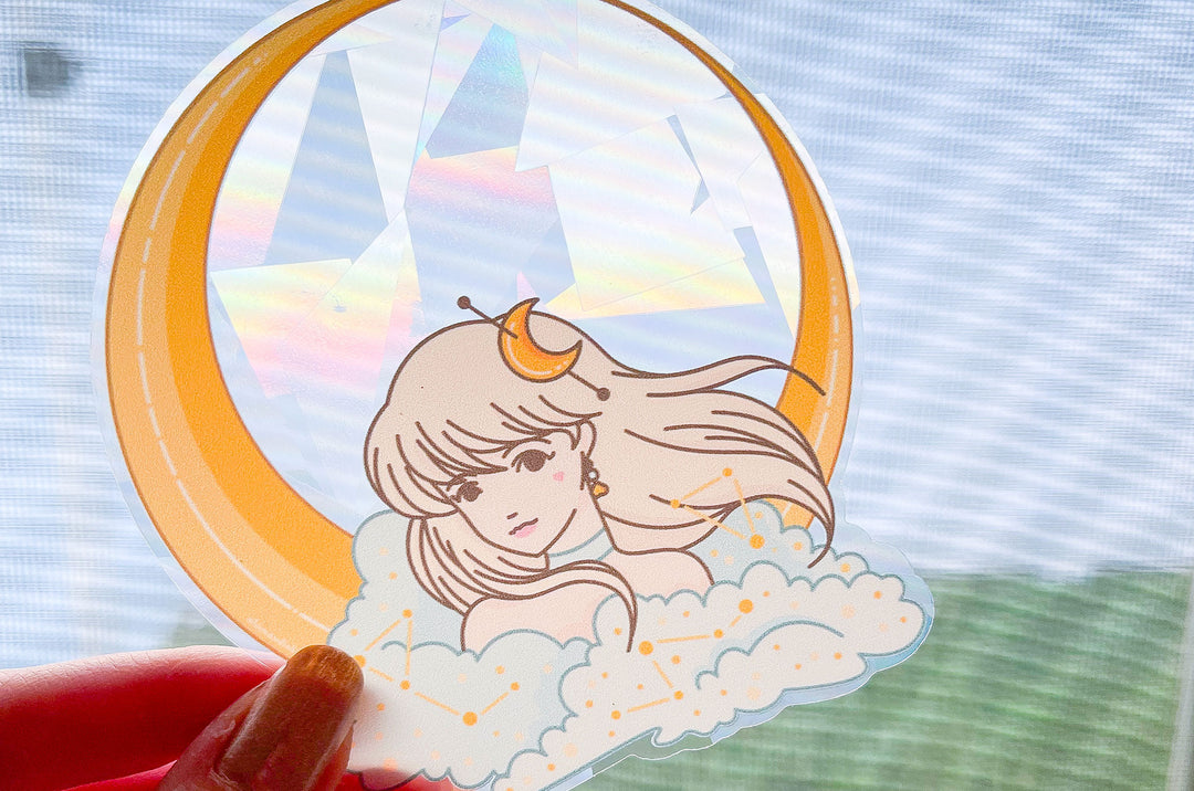 Diamond April Star Witch Sun Catcher Window Decal Sticker