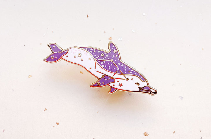 Auriga Constellation Pantropical Spotted Dolphin Enamel Pin