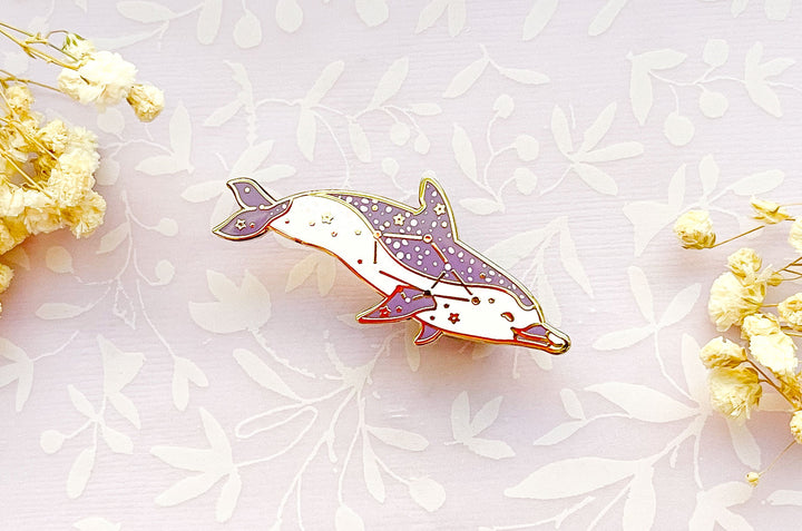 Auriga Constellation Pantropical Spotted Dolphin Enamel Pin