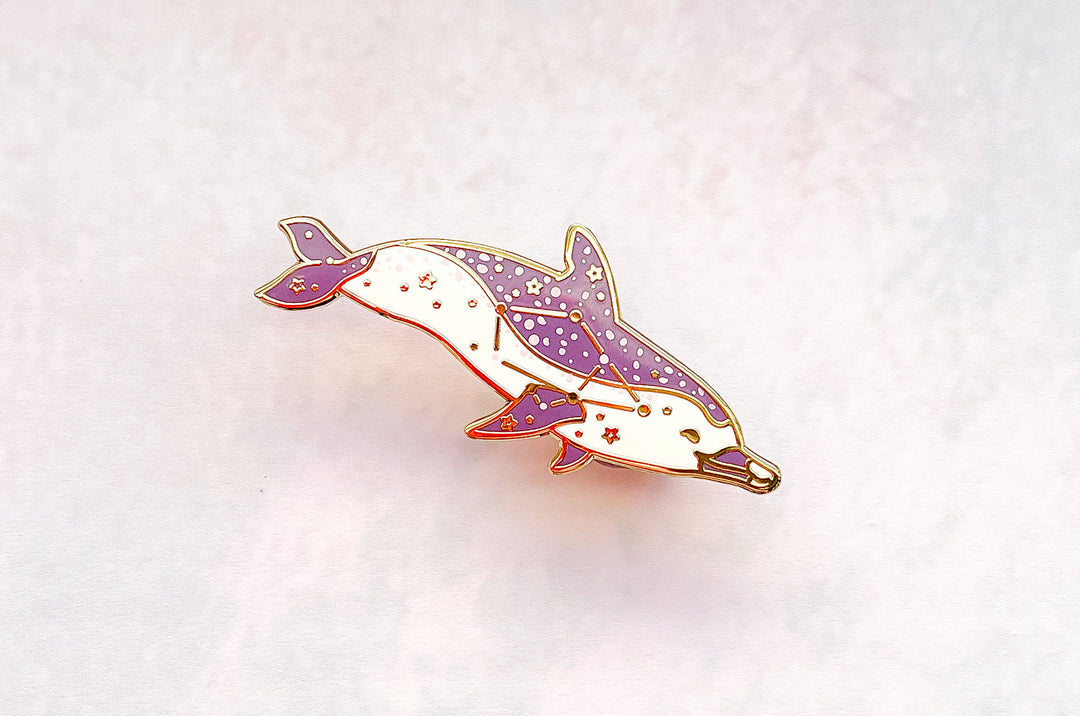Auriga Constellation Pantropical Spotted Dolphin Enamel Pin