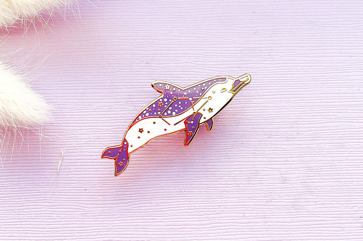 Auriga Constellation Pantropical Spotted Dolphin Enamel Pin