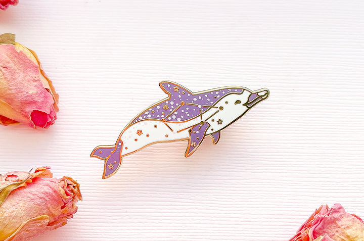Auriga Constellation Pantropical Spotted Dolphin Enamel Pin