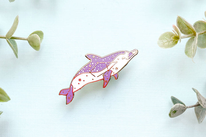 Auriga Constellation Pantropical Spotted Dolphin Enamel Pin