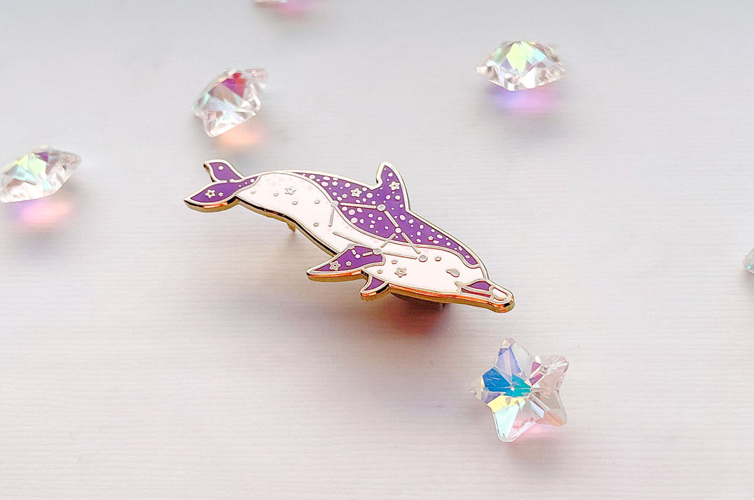 Auriga Constellation Pantropical Spotted Dolphin Enamel Pin