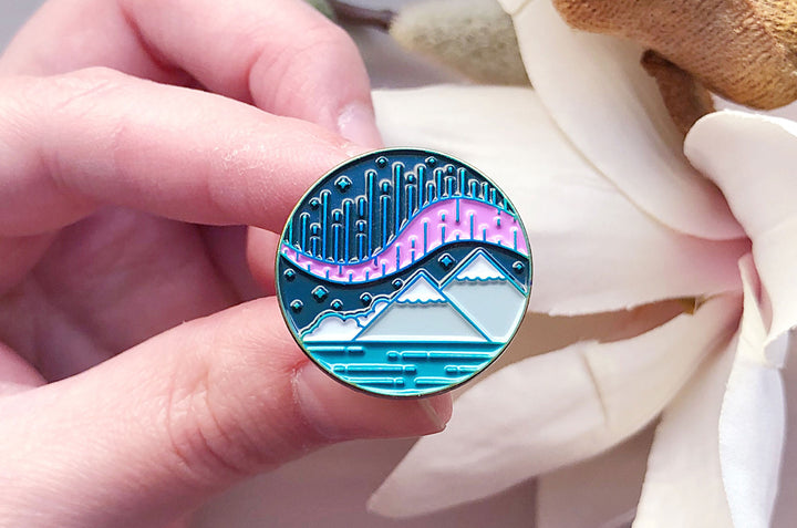 Aurora Borealis Enamel Pin
