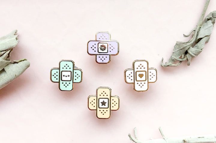 Mini Bandages Board Filler Enamel Pin Set