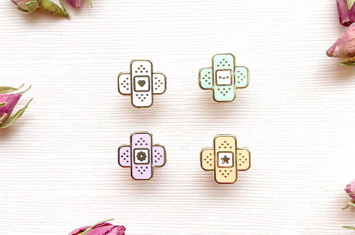 Mini Bandages Board Filler Enamel Pin Set