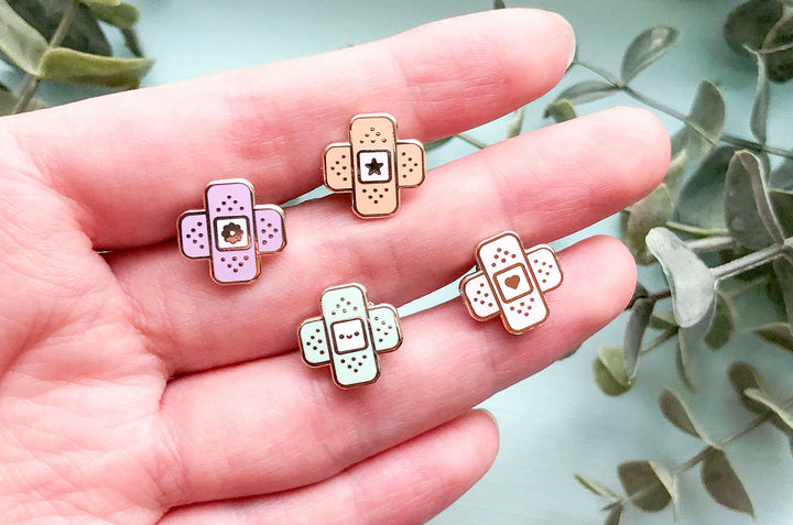 Mini Bandages Board Filler Enamel Pin Set