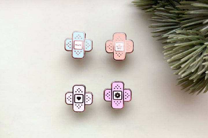 Mini Bandages Board Filler Enamel Pin Set