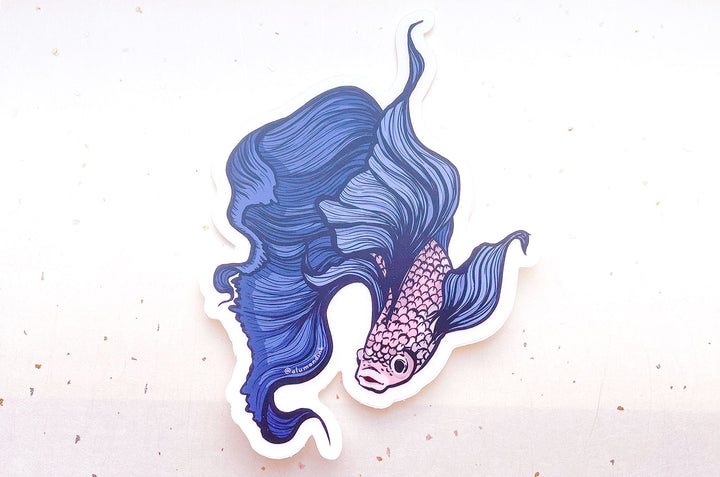 Betta Fish Clear Vinyl Sticker