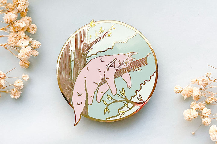Sleeping Binturong Enamel Pin (Seconds)