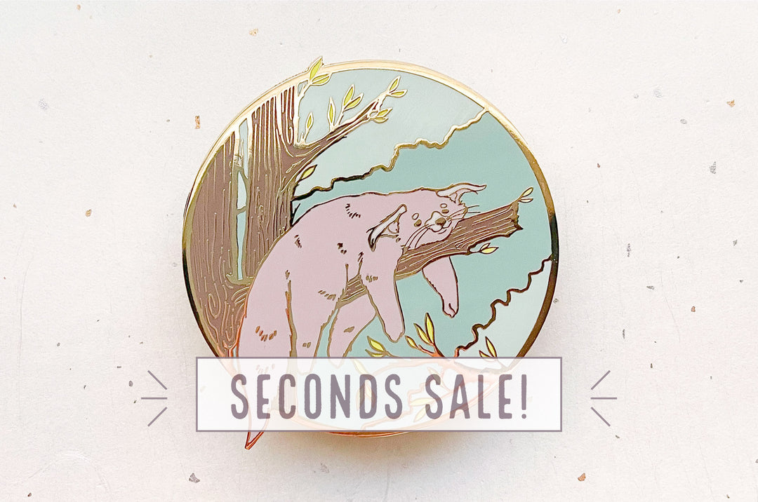 Sleeping Binturong Enamel Pin (Seconds)