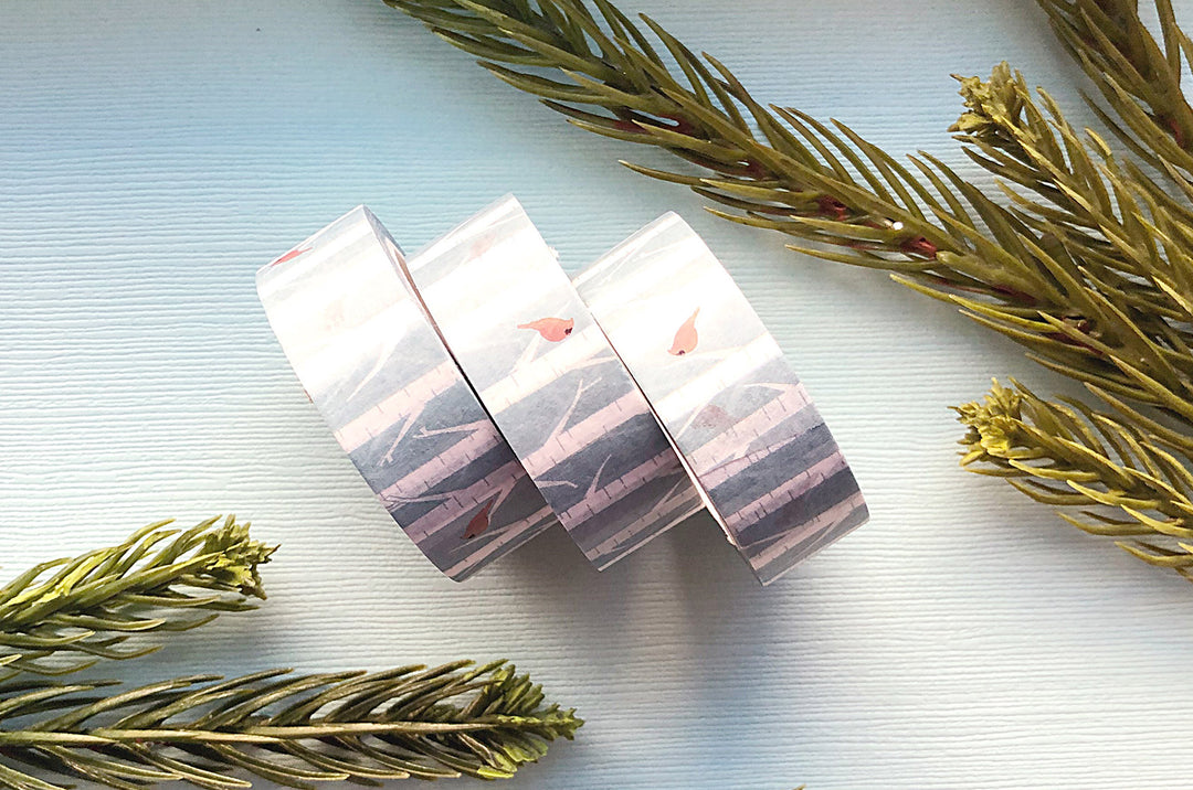 Birch Trees and Cardinals Washi Tape