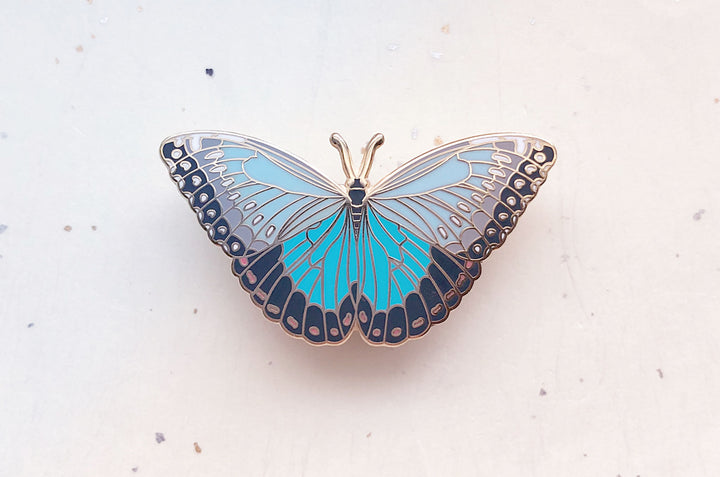 Blue Morpho Butterfly (Morpho peleides) Enamel Pin
