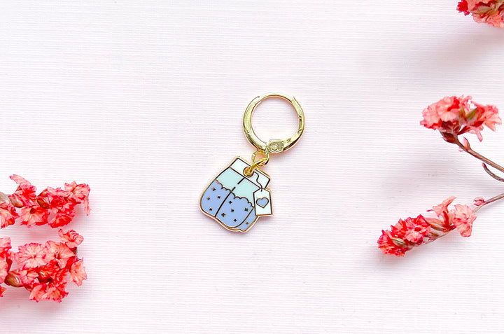 Blue Teabag Charm