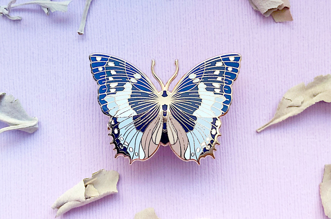 African Bluewing Butterfly (Charaxes smaragdalis) Enamel Pin