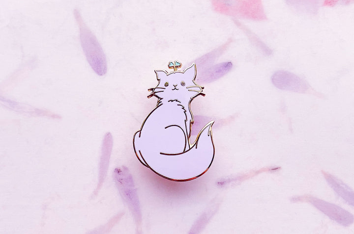 Broccoli Sprout Cat Enamel Pin