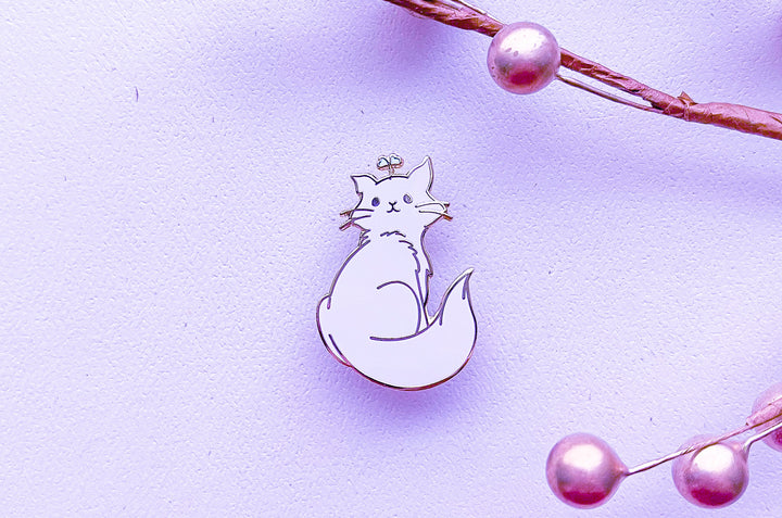 Broccoli Sprout Cat Enamel Pin