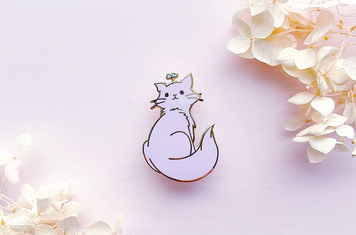 Broccoli Sprout Cat Enamel Pin
