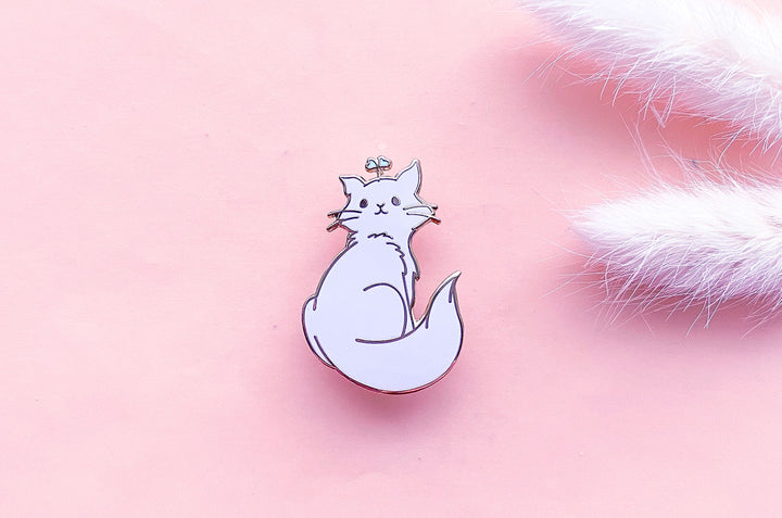 Broccoli Sprout Cat Enamel Pin
