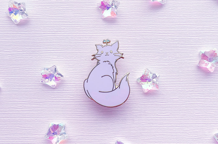 Broccoli Sprout Cat Enamel Pin