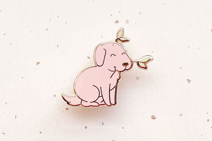 Bean Sprout Dog Enamel Pin