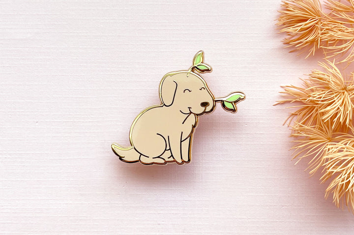 Bean Sprout Dog Enamel Pin