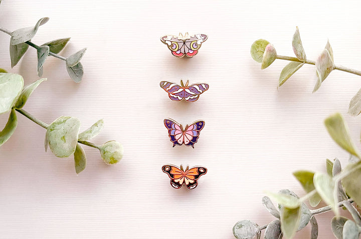 Mini Butterflies Board Filler Enamel Pin Set