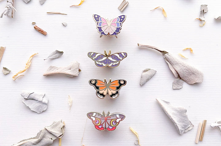 Mini Butterflies Board Filler Enamel Pin Set