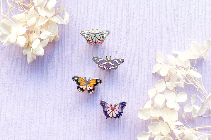 Mini Butterflies Board Filler Enamel Pin Set